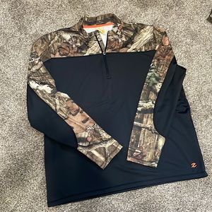Mens 2x black/camo long sleeve